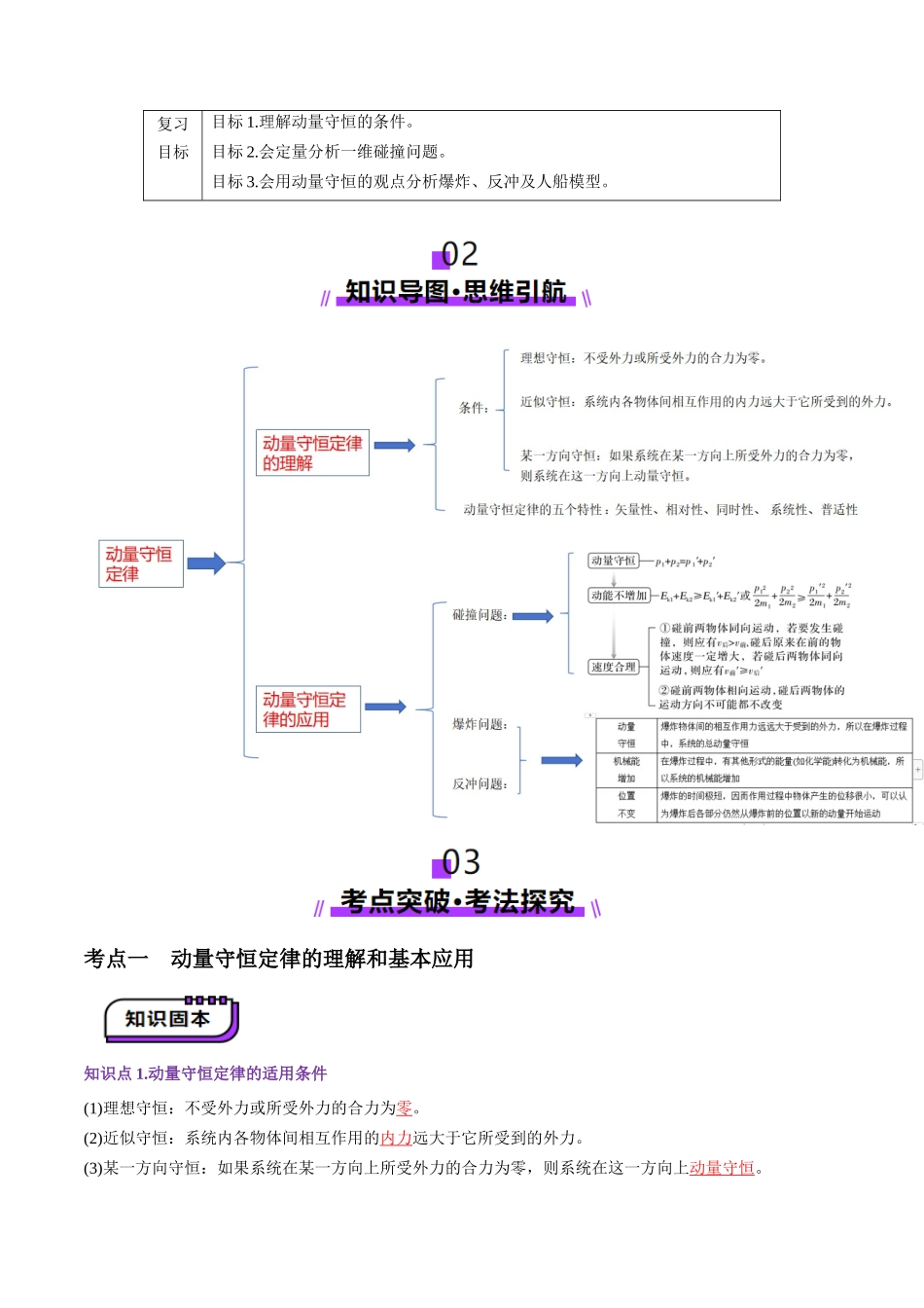 第26讲 动量守恒定律及其应用(讲义)(教师版).docx_第2页