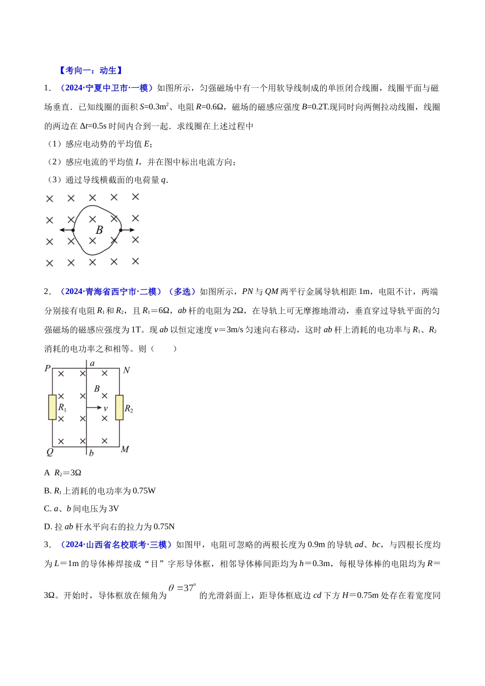 重难点13 电磁感应(原卷版).docx_第3页