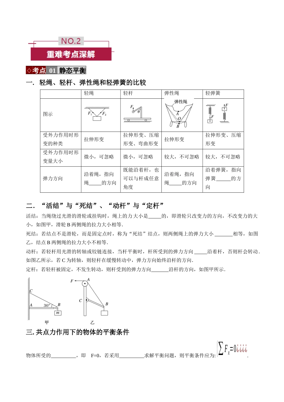 专题01 力与物体的平衡（培优讲义）（全国通用）（学生版）.docx_第2页