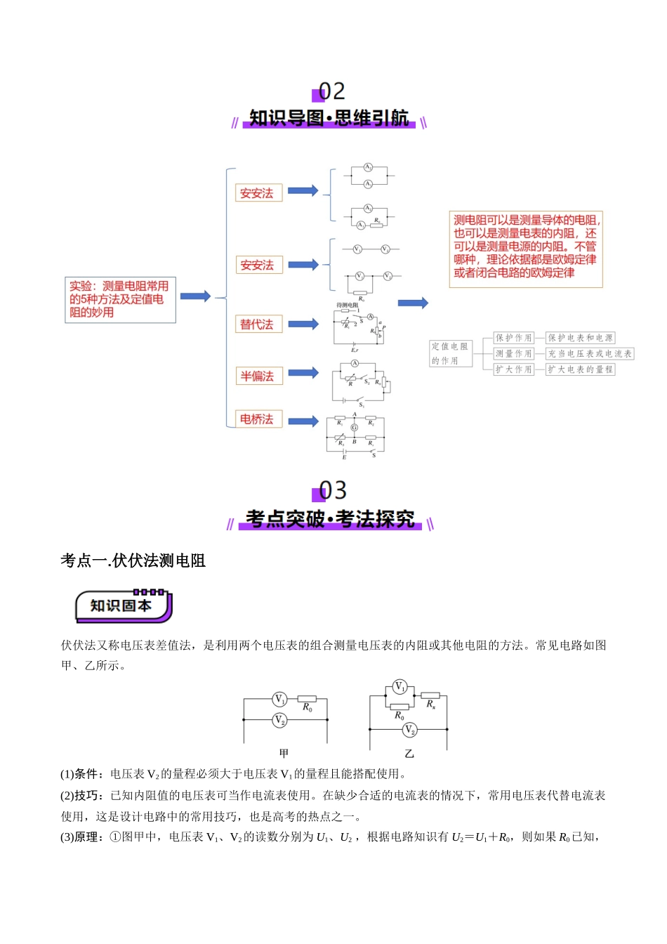 第45讲   创新思维--测量电阻常用的5种方法及定值电阻的妙用（讲义）（学生版）.docx_第2页