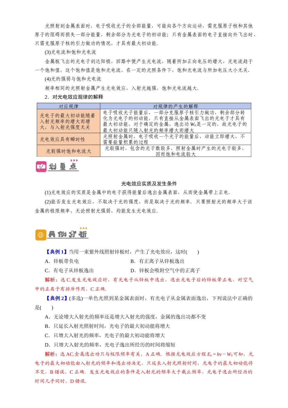 第55讲 光电效应及波粒二象性 （解析版）.docx_第2页