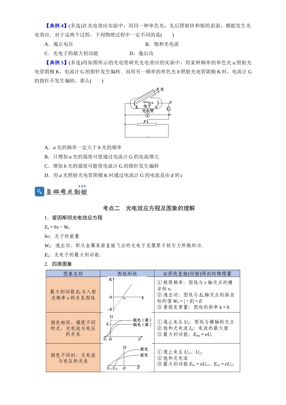 第55讲 光电效应及波粒二象性 (原卷版).docx_第3页