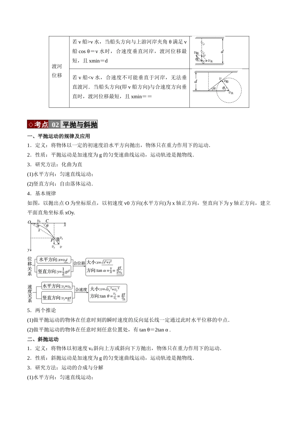 专题03 运动的合成与分解、恒力作用下的曲线运动(培优讲义)(全国通用)(教师版).docx_第3页