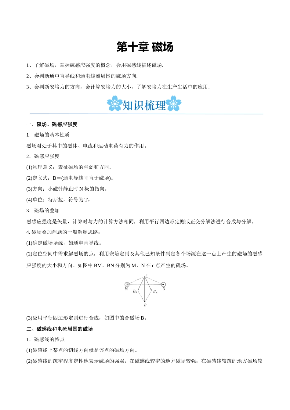 第十章 磁场（原卷版）.docx_第1页