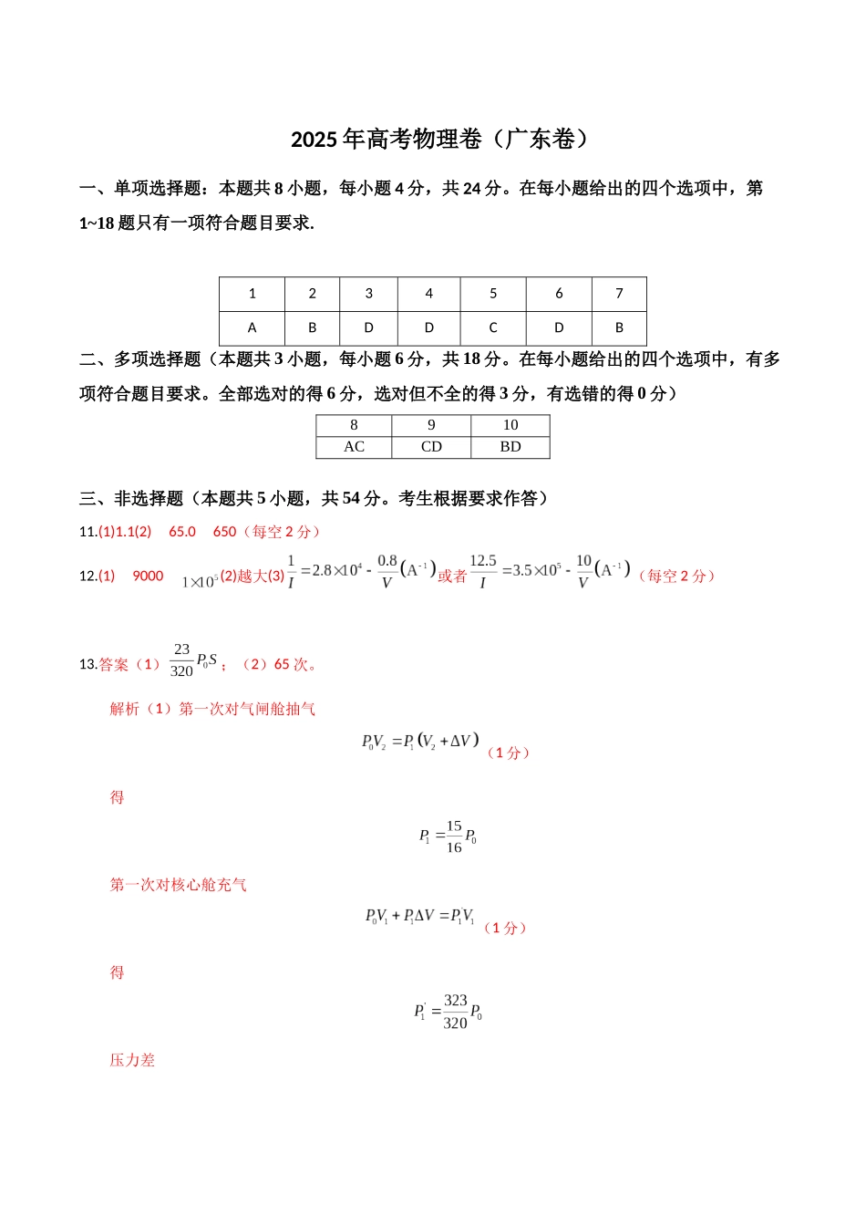 高考物理仿真模拟卷(参考答案).docx_第1页
