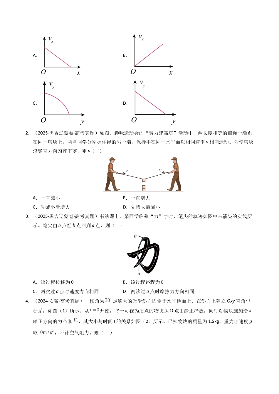 专题04 曲线运动(全国通用)(学生版).docx_第2页