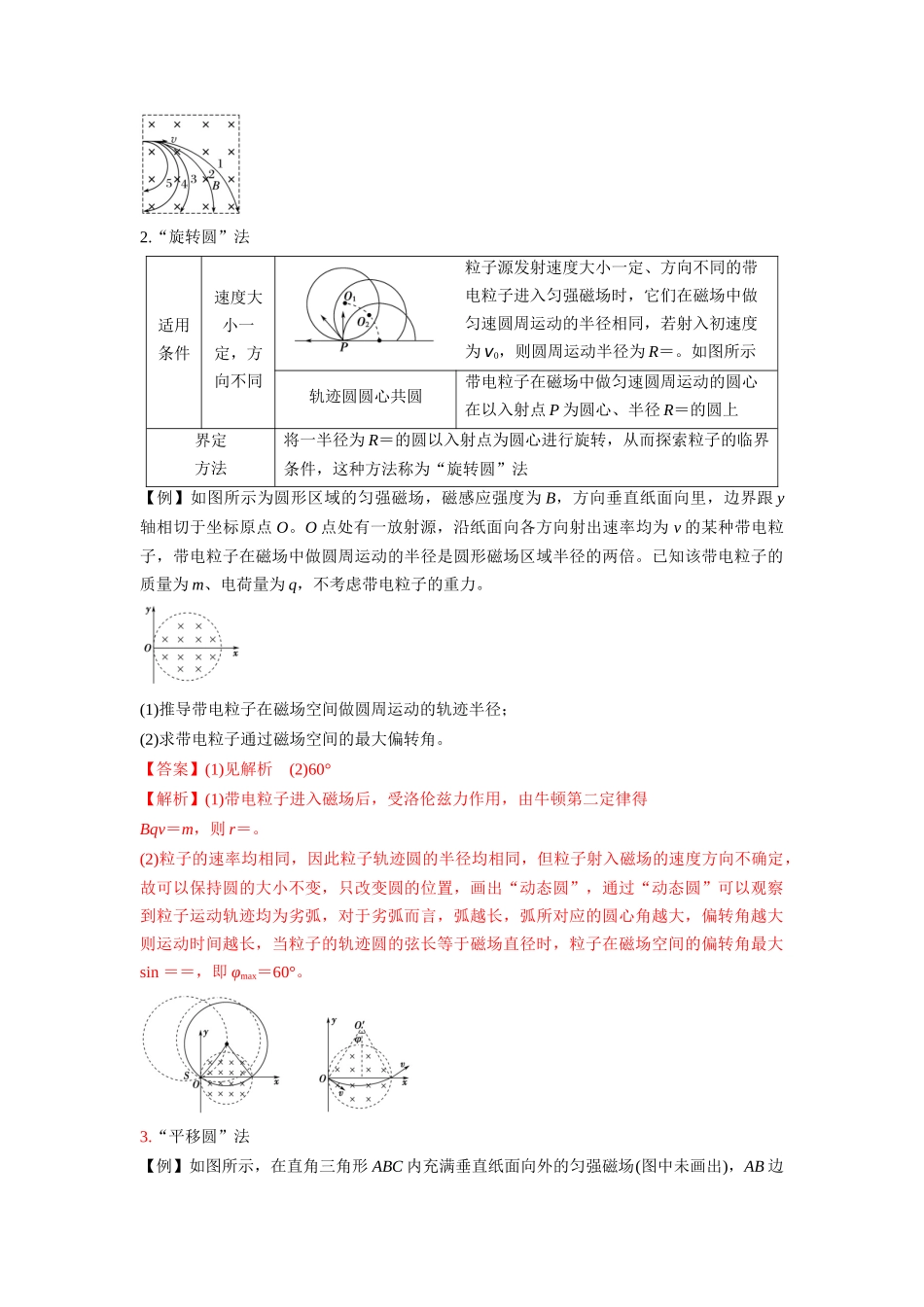 高中物理题型解题技巧之电磁学篇10 数学圆法巧解磁场中的临界问题(解析版) .docx_第2页