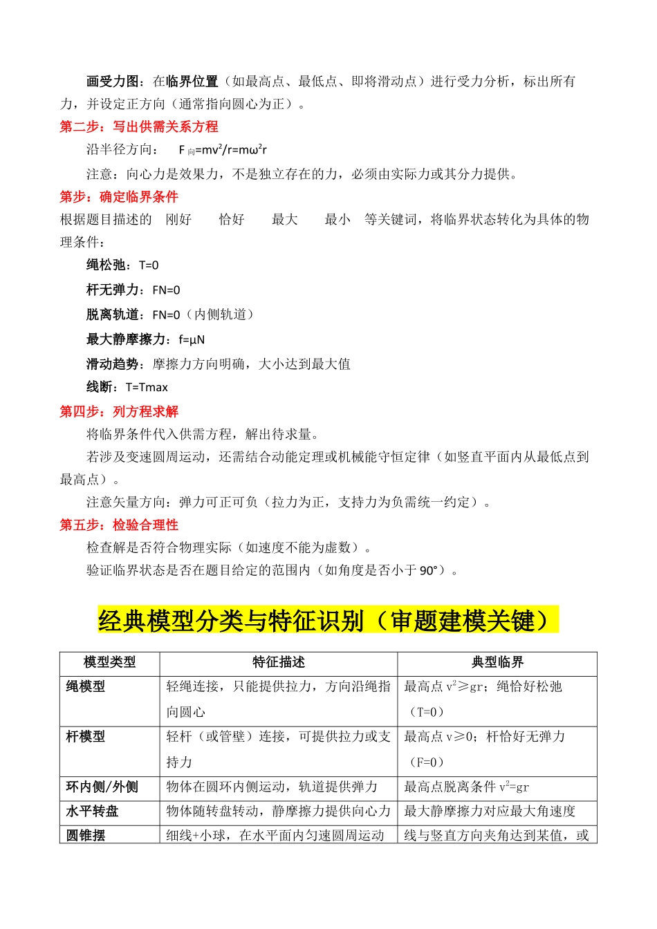 专题06 ”圆周运动中的临界问题“系统性答题模板与思维建模(全国通用)(学生版).docx_第2页