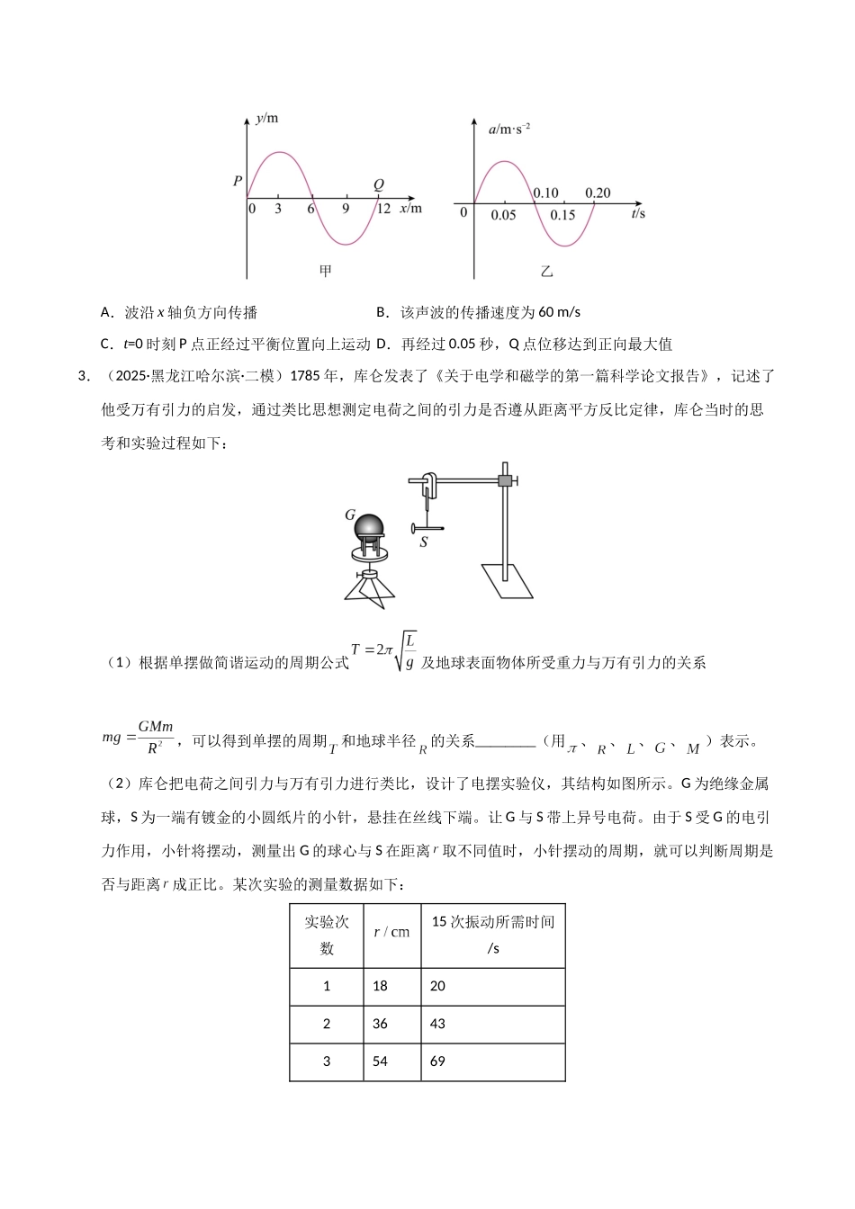 专题06 机械振动机械波 光学（黑吉辽蒙）（学生版）.docx_第2页