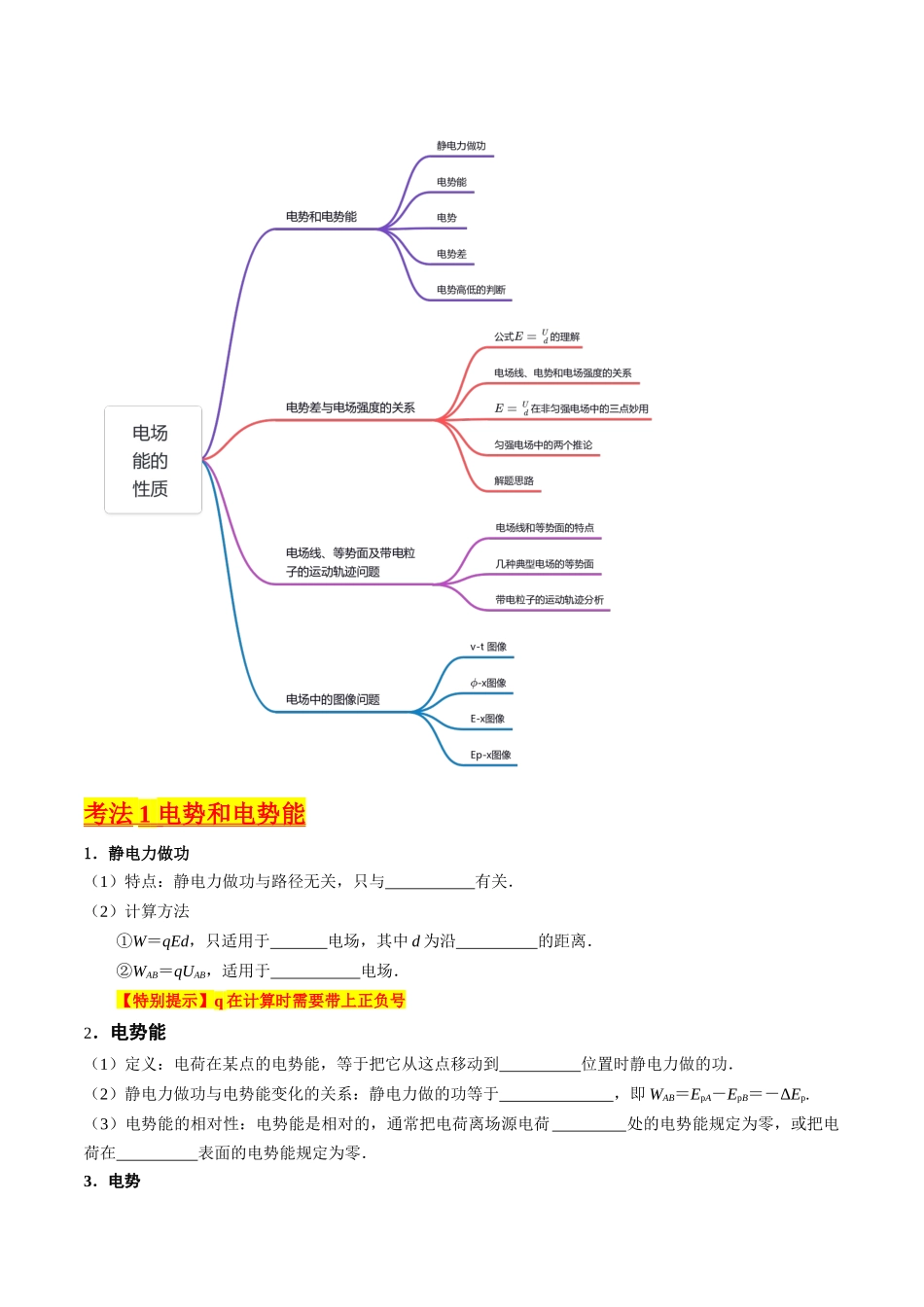 考点35 电场能的性质(核心考点精讲+分层精练)(原卷版).docx_第2页