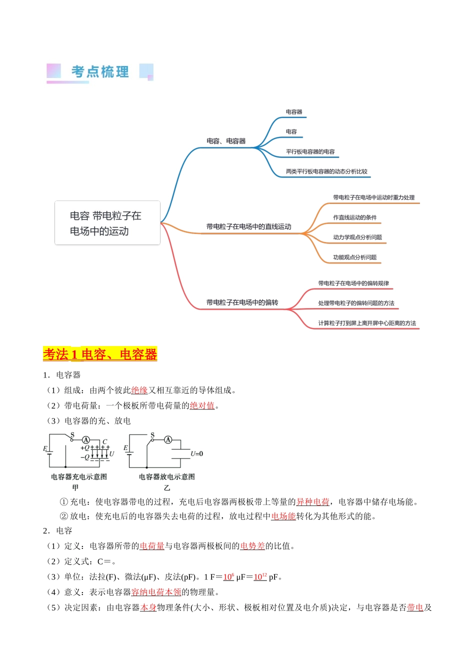 考点36  电容器和带电粒子在电场中的运动（核心考点精讲+分层精练）（解析版）.docx_第2页