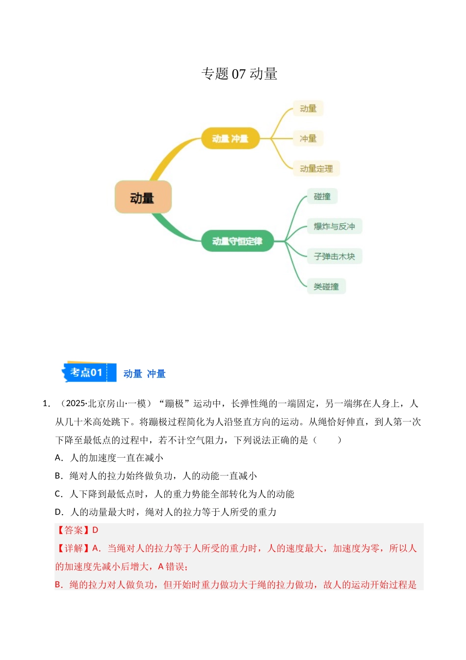 专题07 动量(教师版).docx_第1页