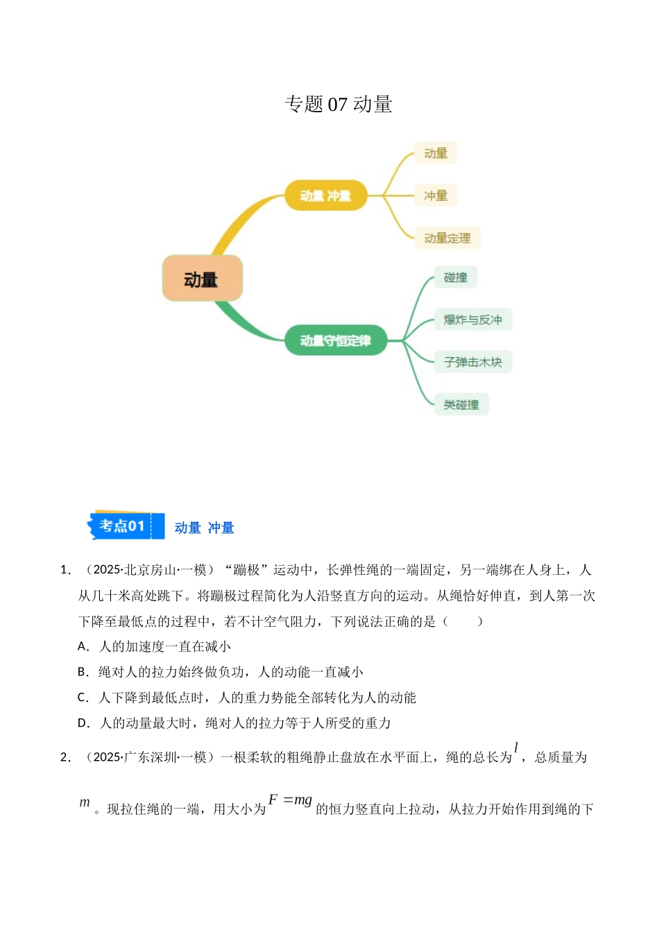 专题07 动量(学生版).docx_第1页