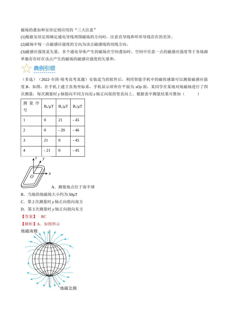 考点44 磁场的叠加 安培力(解析版).docx_第3页