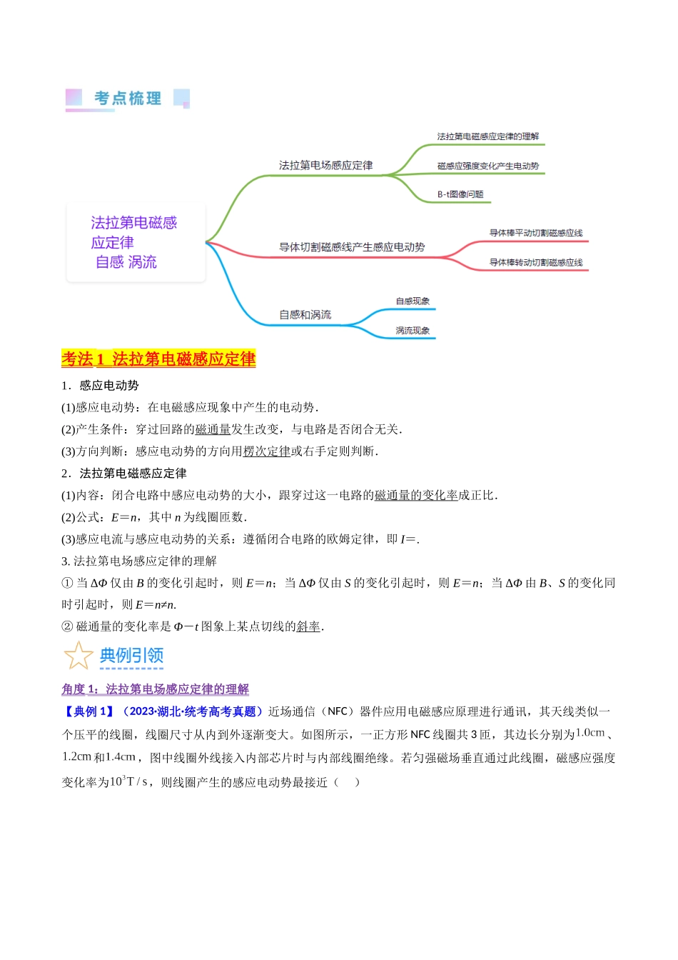 考点50 法拉第电磁感应定律 自感和涡流(核心考点精讲+分层精练)解析版.docx_第2页