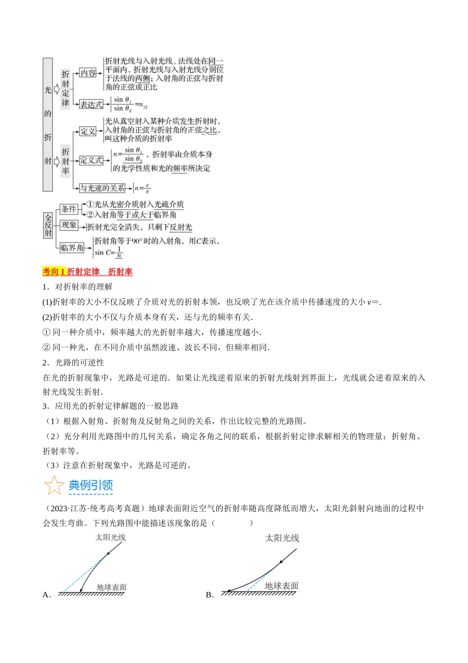 考点64 光的折射 全反射(解析版).docx_第2页