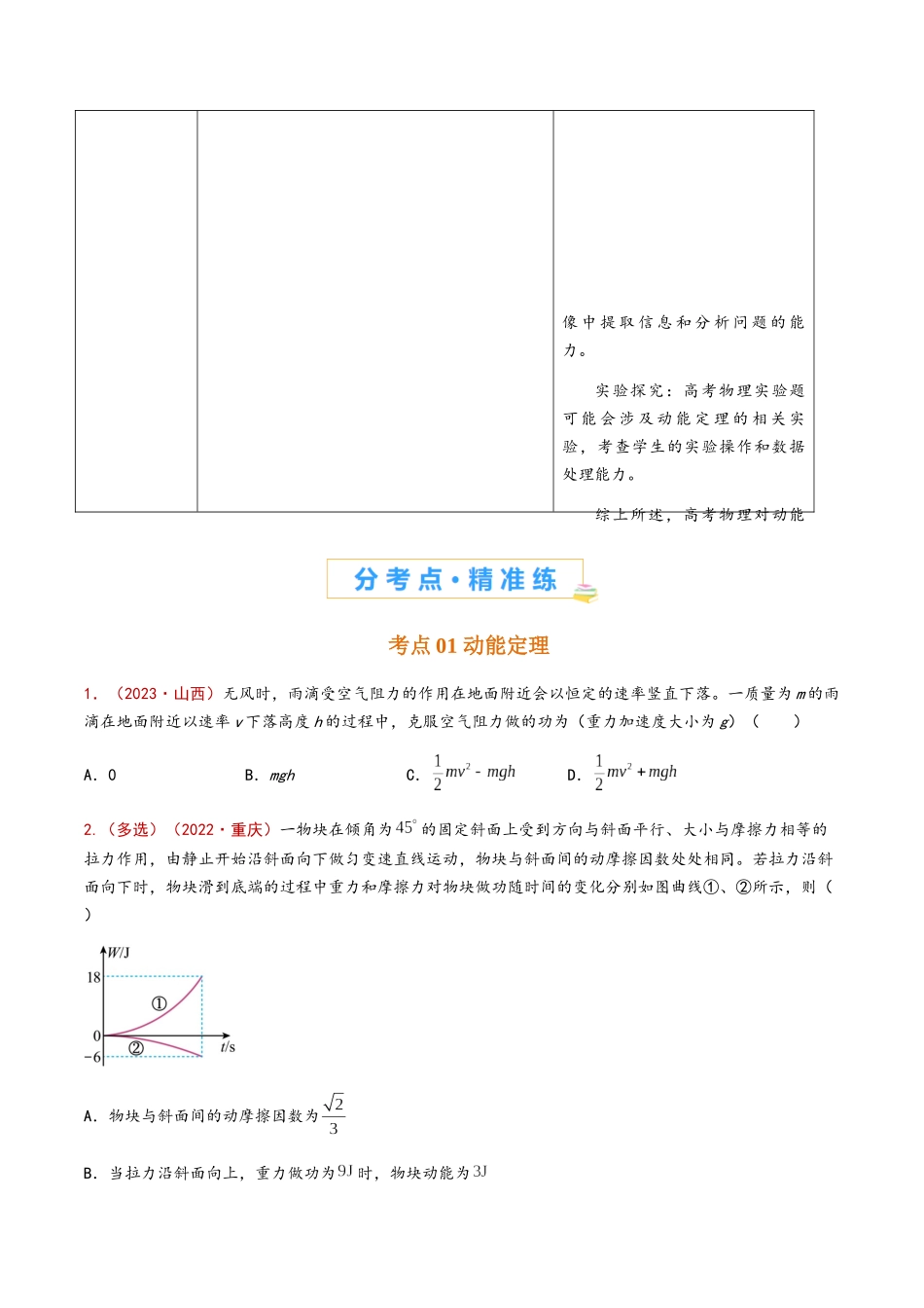 专题08 动能定理及其应用(原卷版).docx_第2页