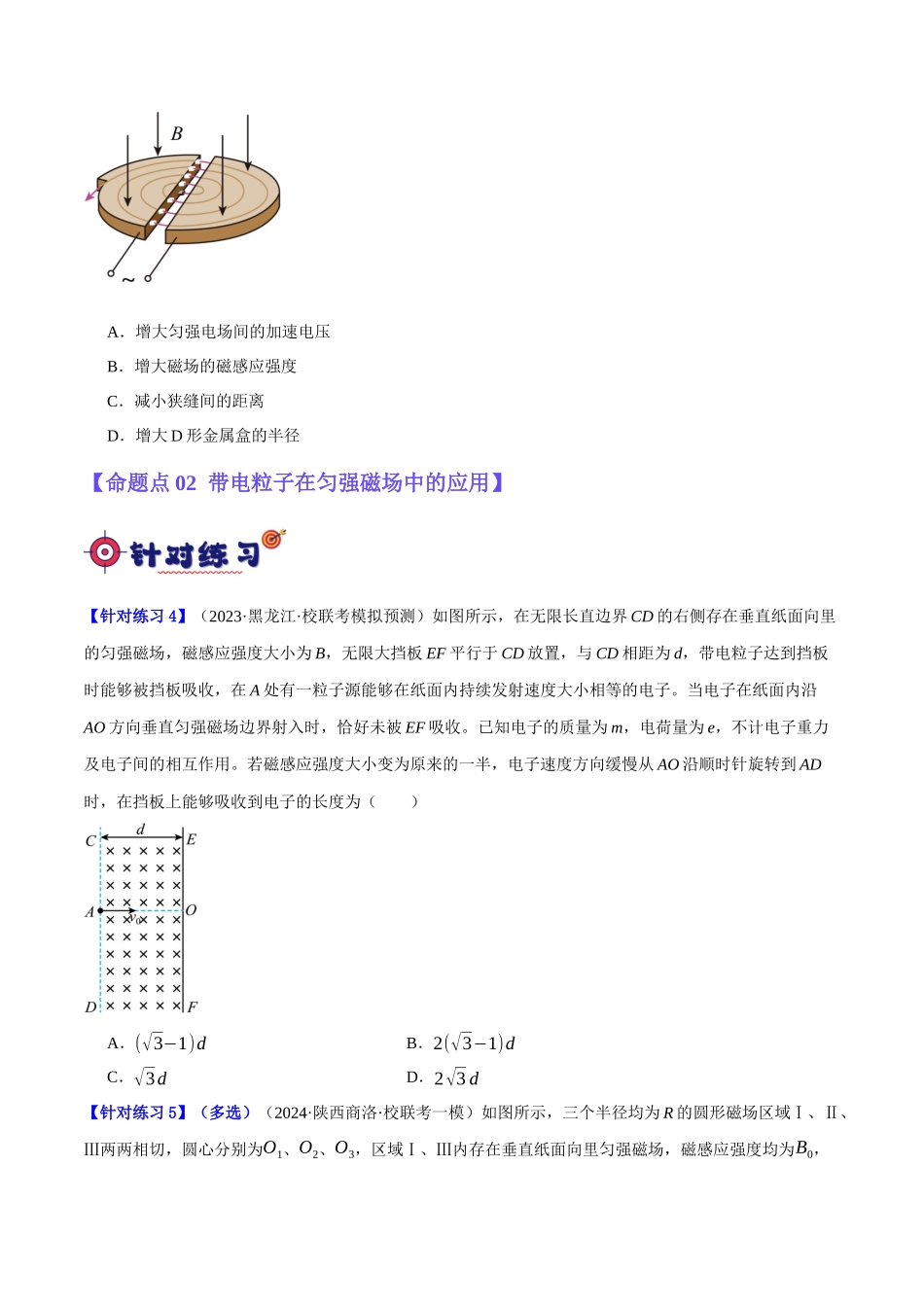 专题09 带电粒子在电磁场中的运动(分层练)(原卷版).docx_第3页