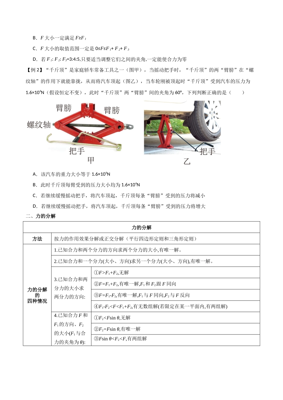 专题09 力的合成与分解(原卷版).docx_第2页