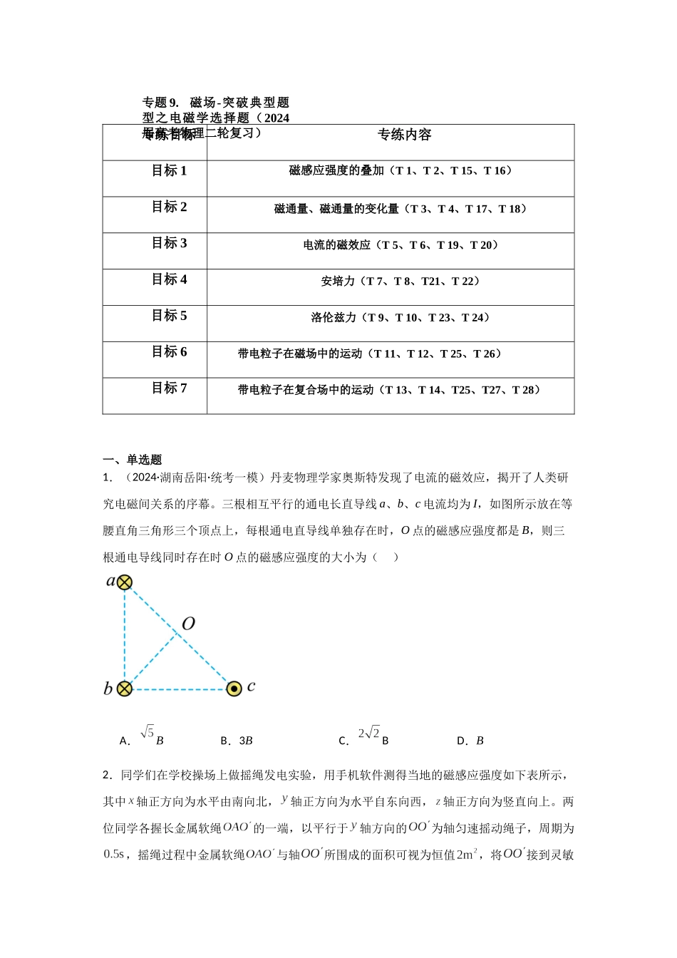 专题09+磁场(原卷版).docx_第1页
