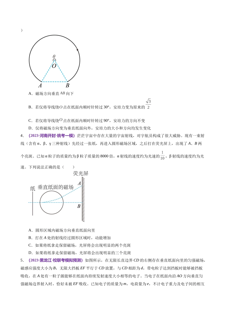 专题10 磁场 带电粒子在磁场中的运动（测试）（原卷版）.docx_第2页