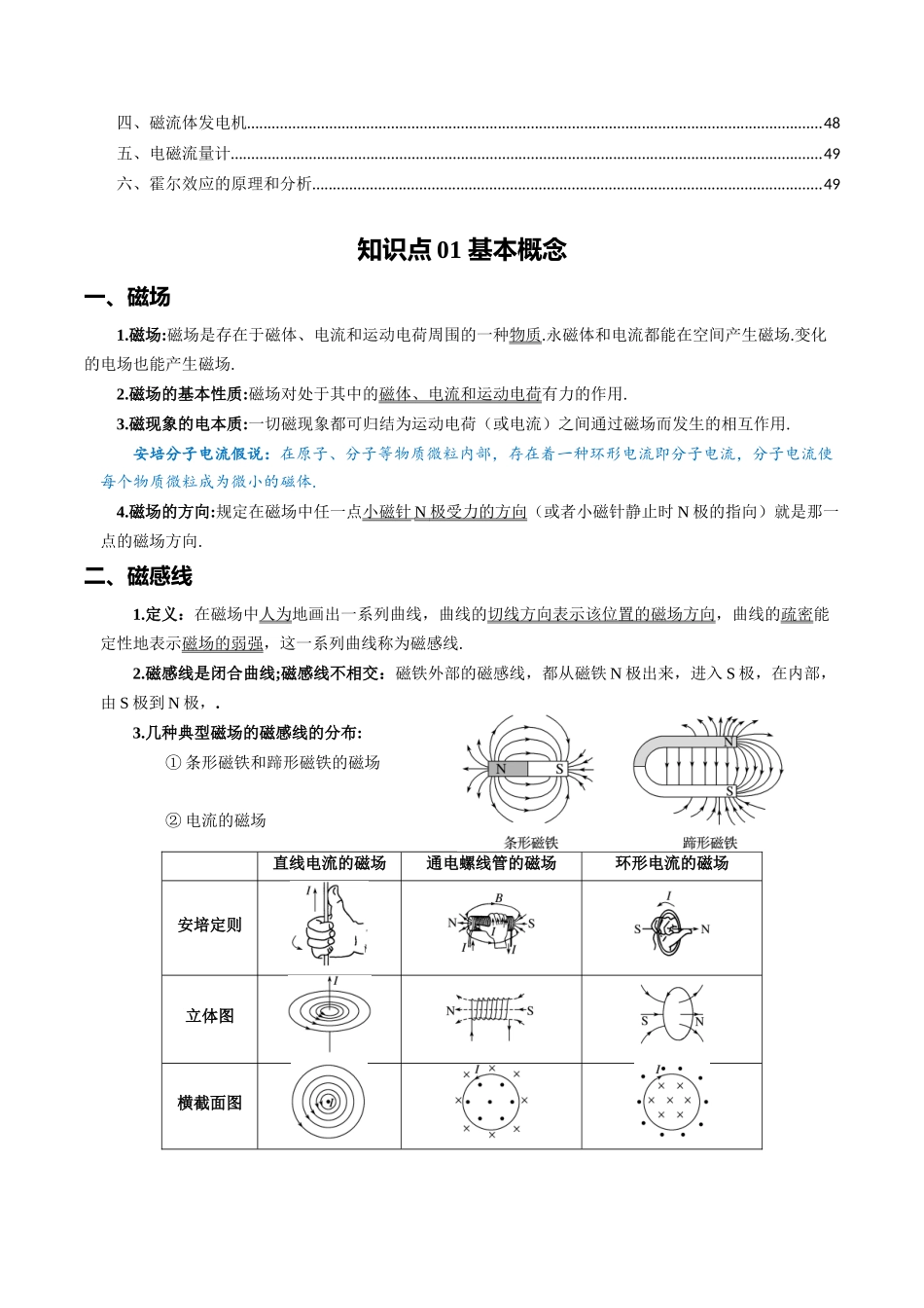 专题11 磁场-2024年高考物理一轮复习知识清单(全国通用).docx_第3页