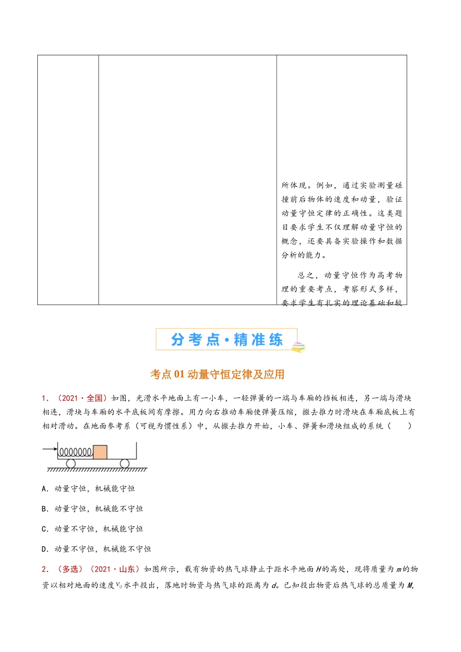 专题11 动量守恒定律(原卷版).docx_第3页