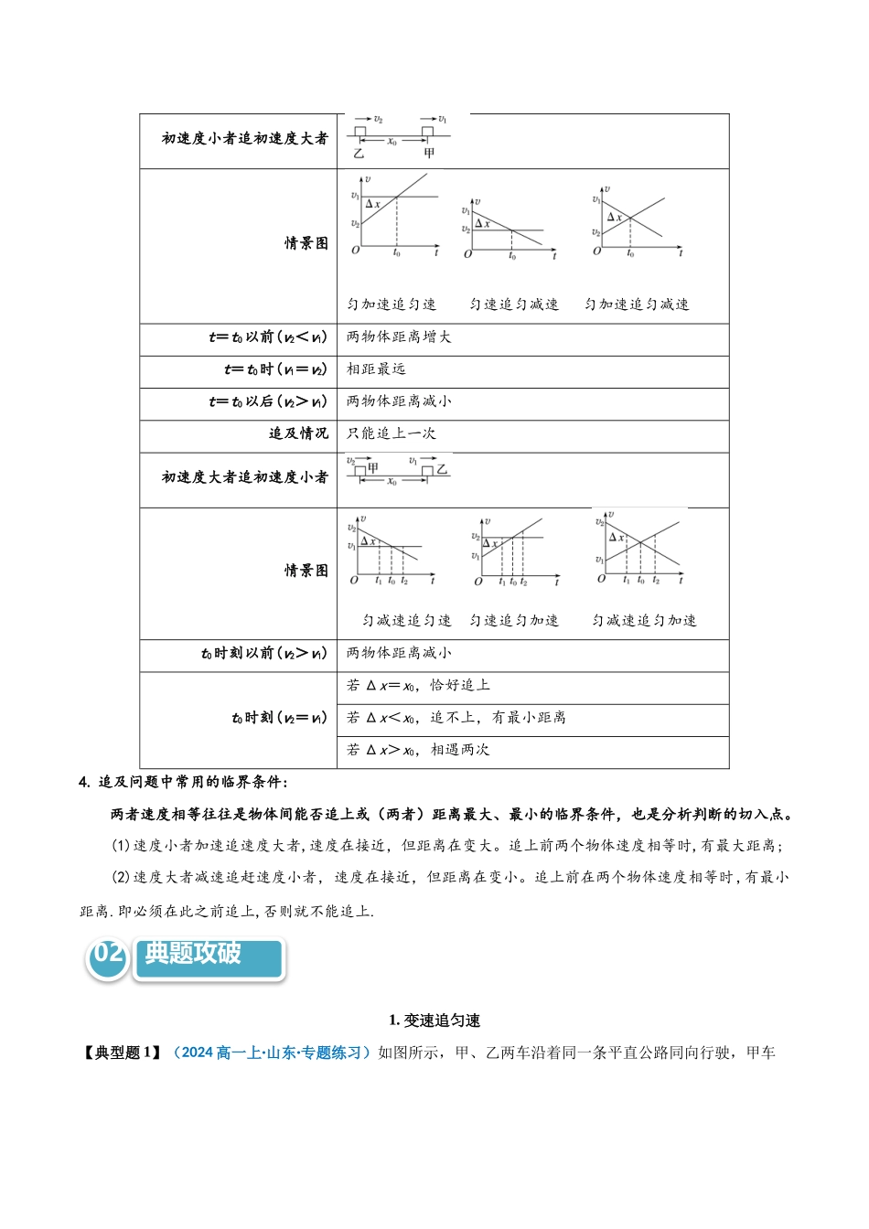 模型03 追及相遇及其临界问题(教师版).docx_第2页
