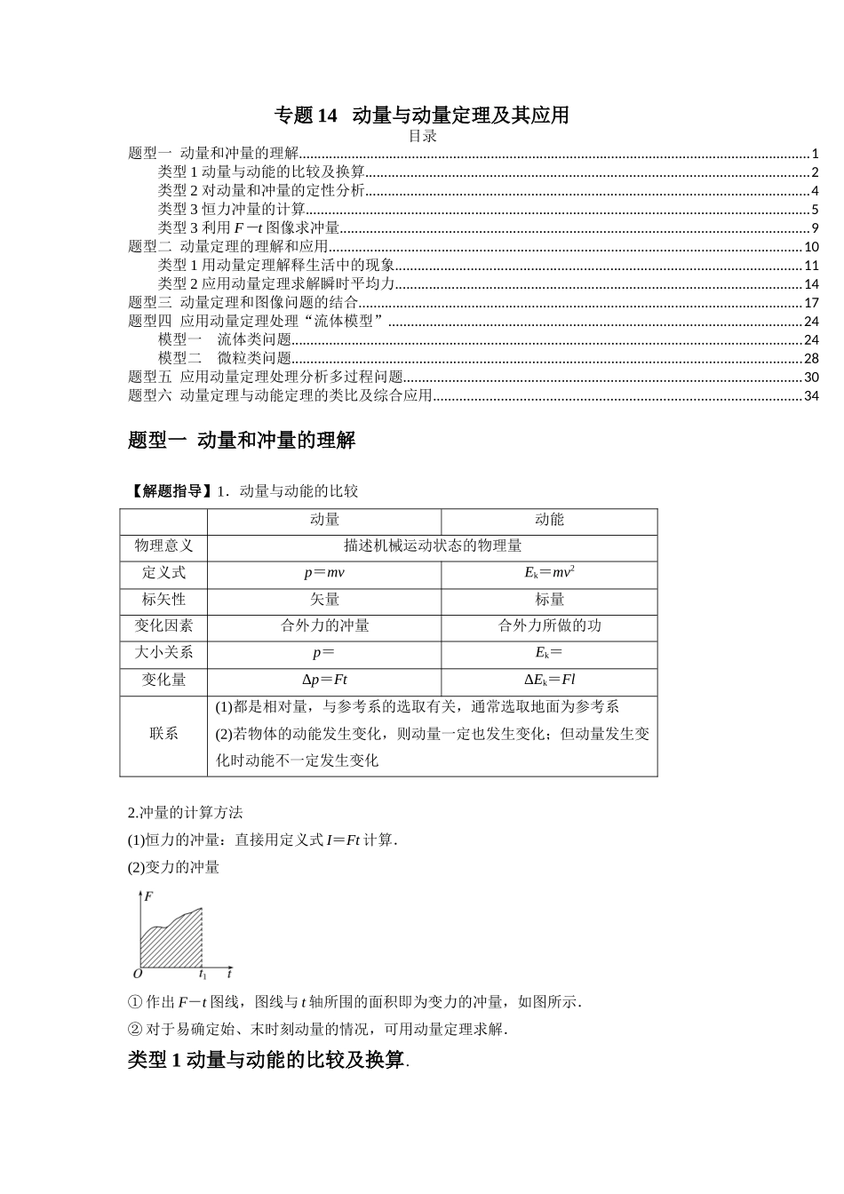 专题14   动量与动量定理及其应用（解析版）.docx_第1页