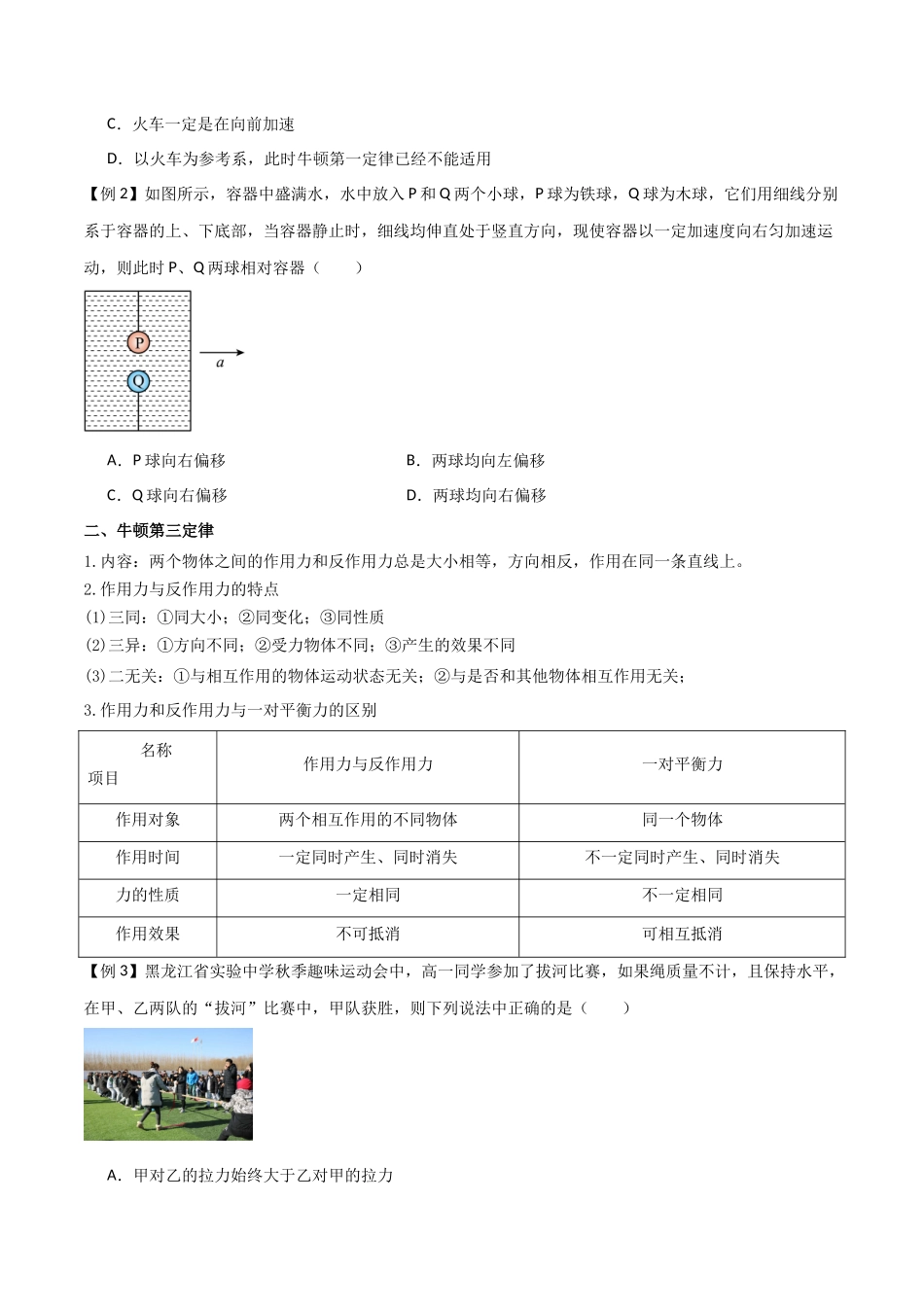 专题14 牛顿三大定律（原卷版）.docx_第2页