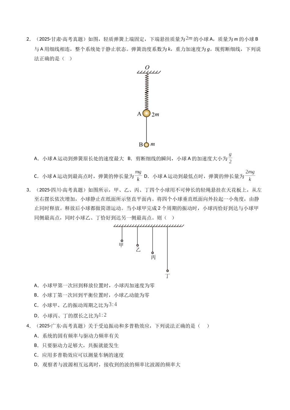 专题15 机械振动和机械波(全国通用)(学生版).docx_第2页