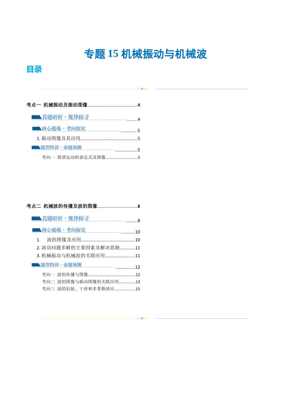 专题15 机械振动与机械波（讲义）（解析版）.docx_第1页