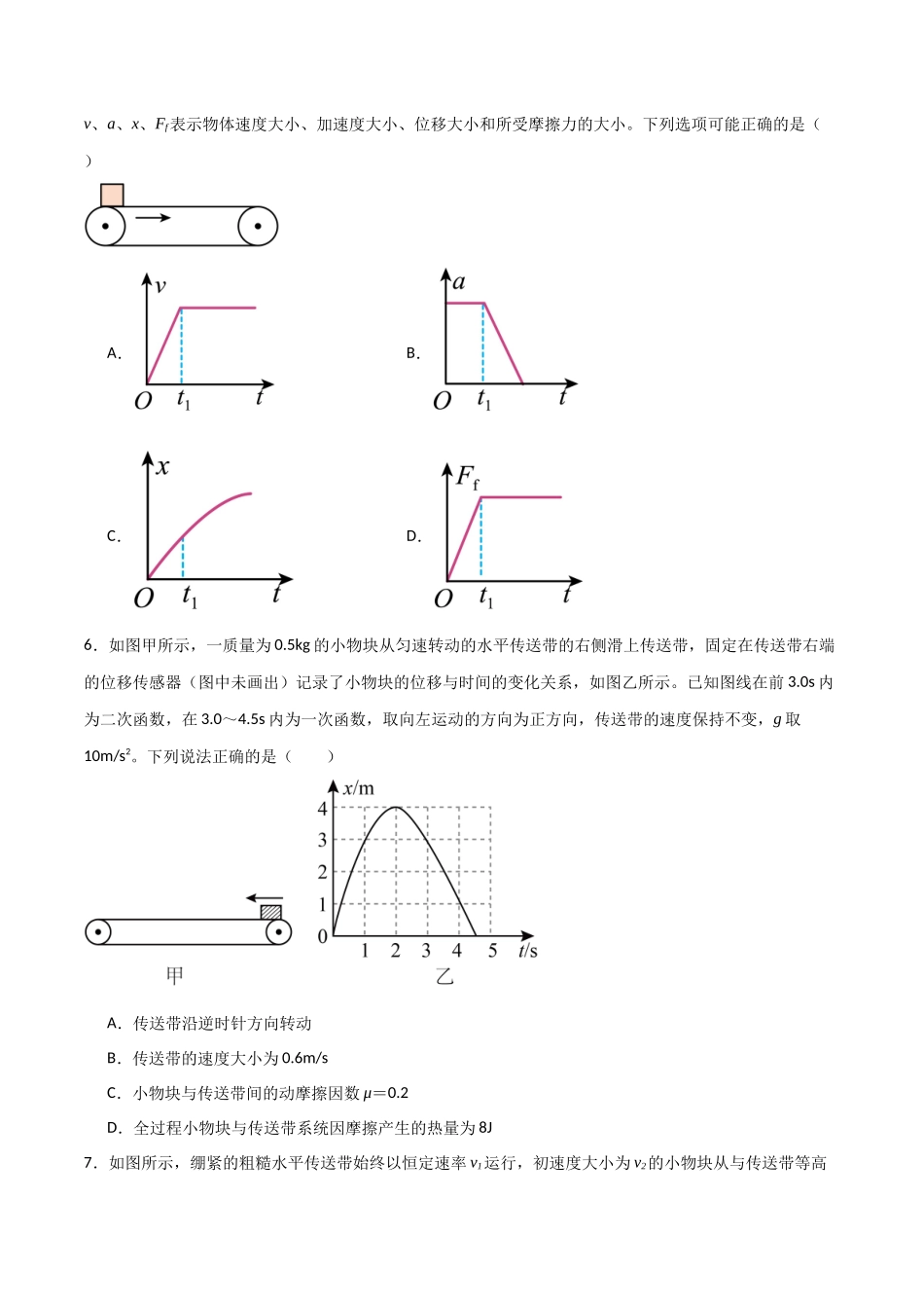 专题17 传送带模型（原卷版）.docx_第3页