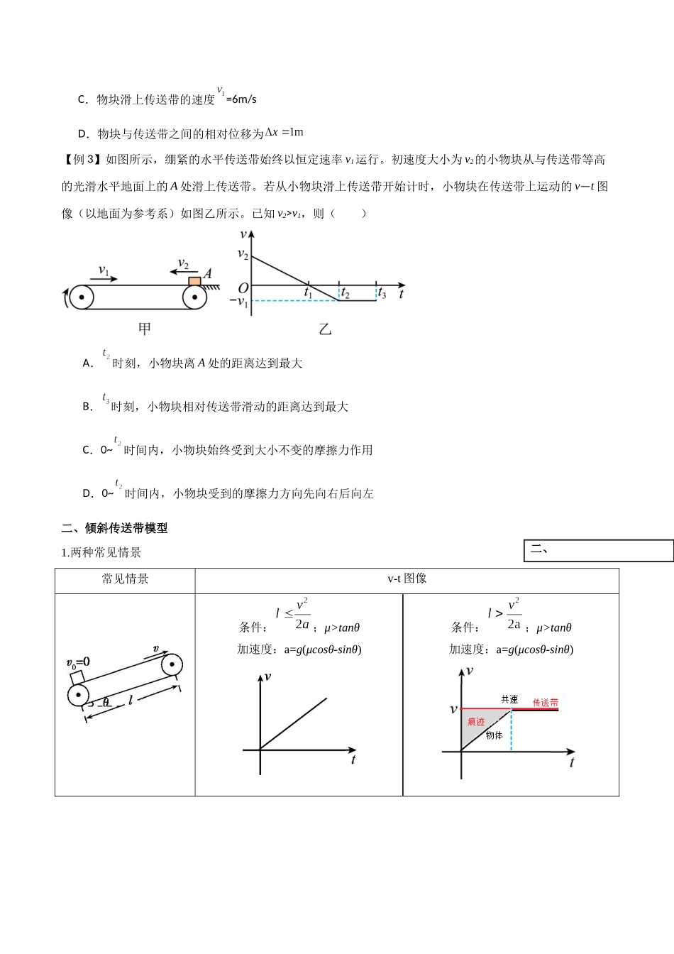 专题18 传送带模型（原卷版）.docx_第3页