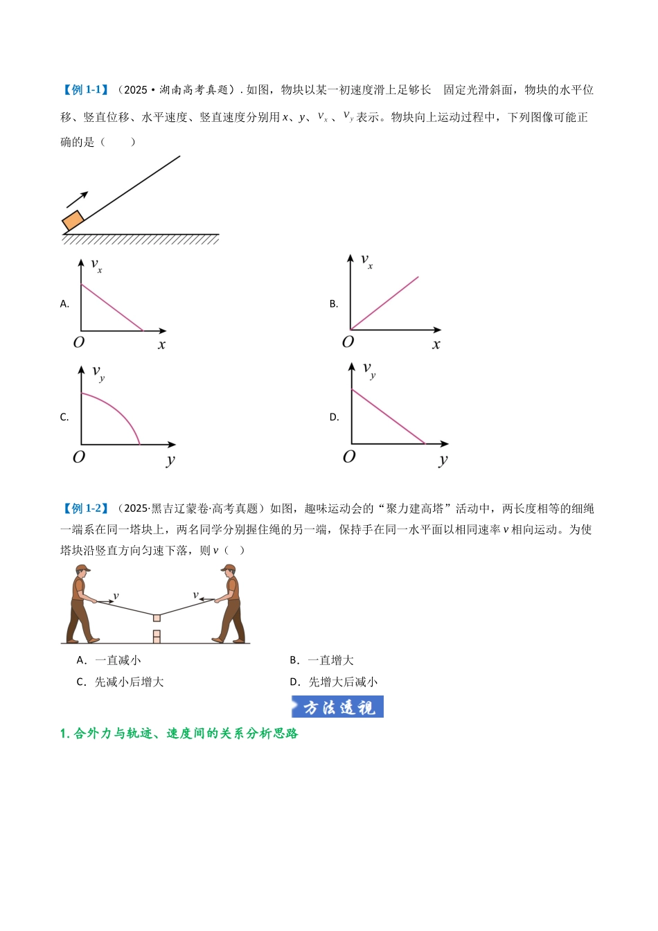 题型03 力与曲线运动（七大题型）（重难专练）（全国通用）（学生版）.docx_第2页