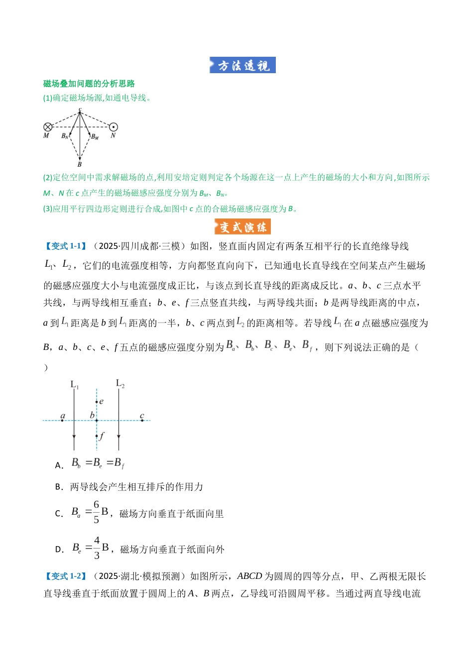 题型08 磁场 带电粒子在磁场和组合场、复合场中运动（五大题型）（全国通用）（重难专练）（学生版）.docx_第3页