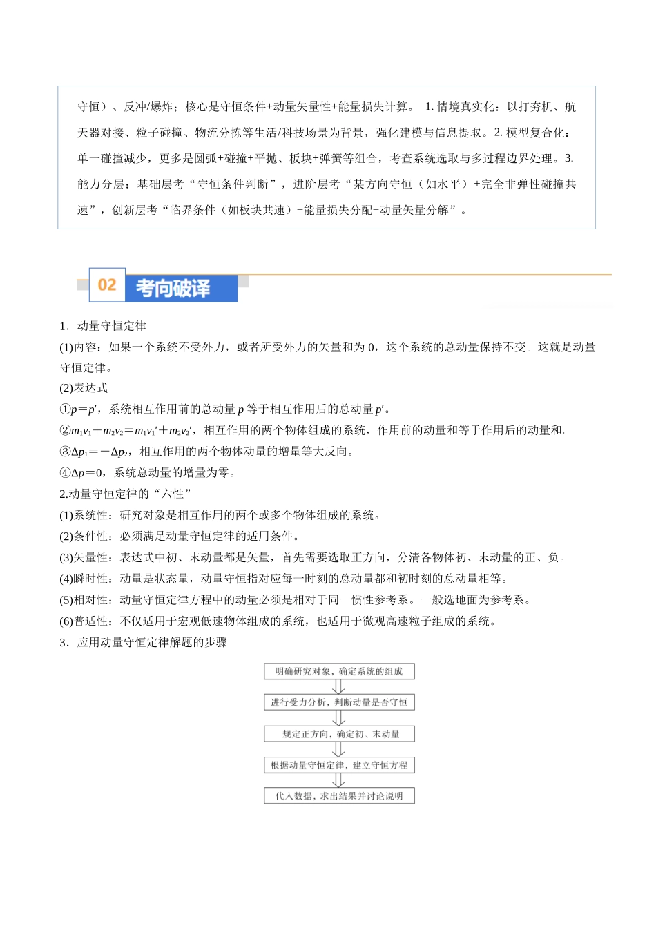 题型09 动量守恒的判定及某一方向上的动量守恒问题（题型专练）（黑吉辽蒙专用）（教师版）.docx_第2页