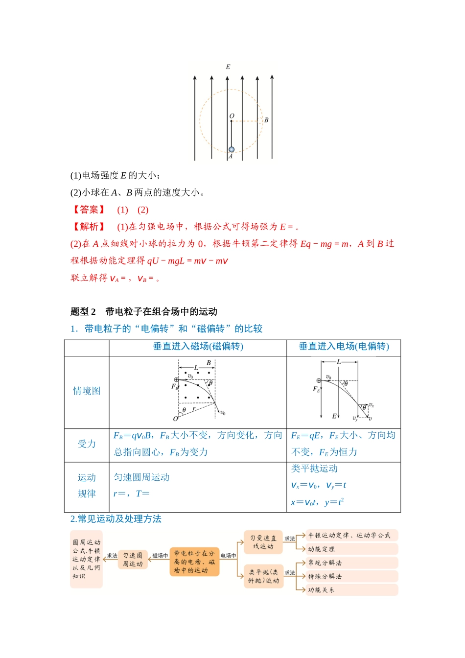 微专题4 带电粒子在复合场中的运动（教师版）.docx_第3页