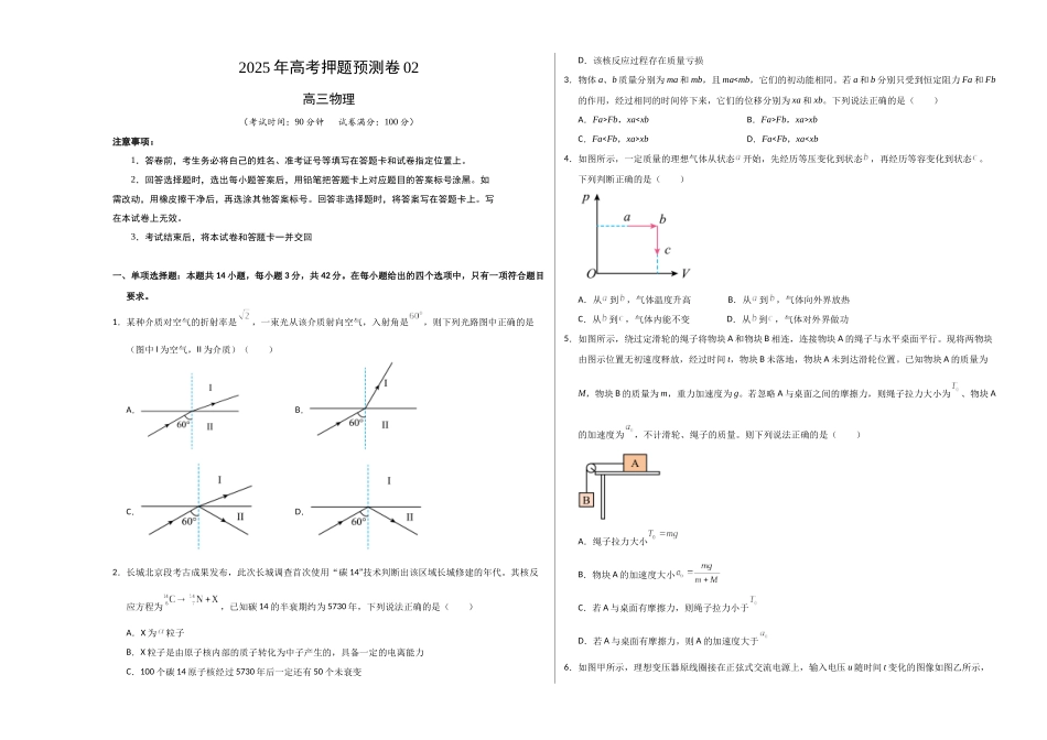 物理(北京卷02)(考试版A3) .docx_第1页