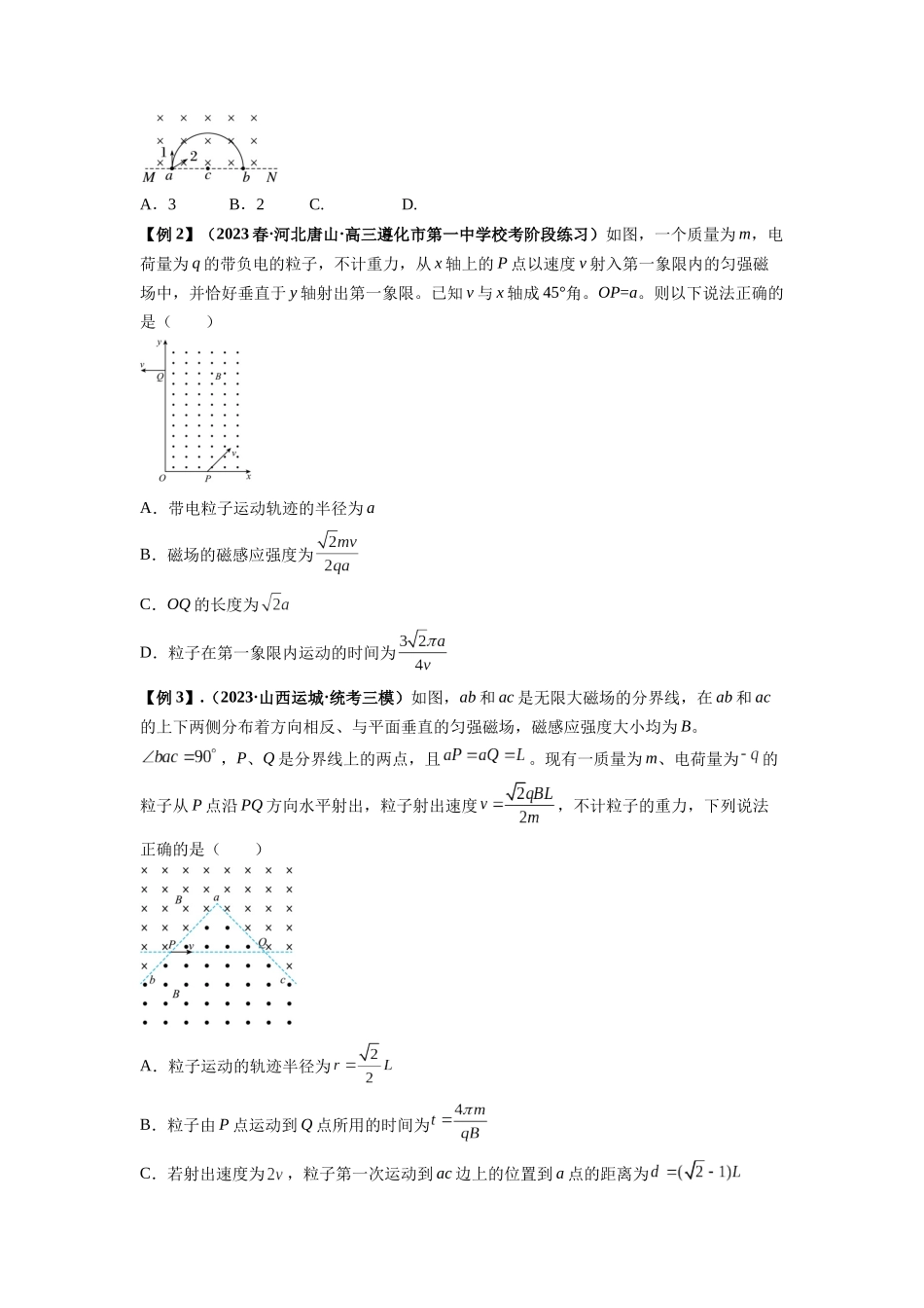 专题25 带电粒子在有界匀强磁场中的运动（原卷版）.docx_第3页