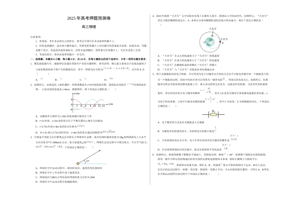 物理(湖南卷02)(考试版A3).docx_第1页