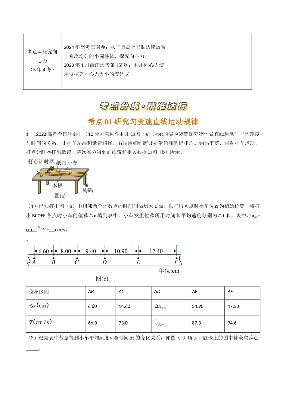 专题41  力学探究性实验（全国通用）（原卷版）.docx_第2页