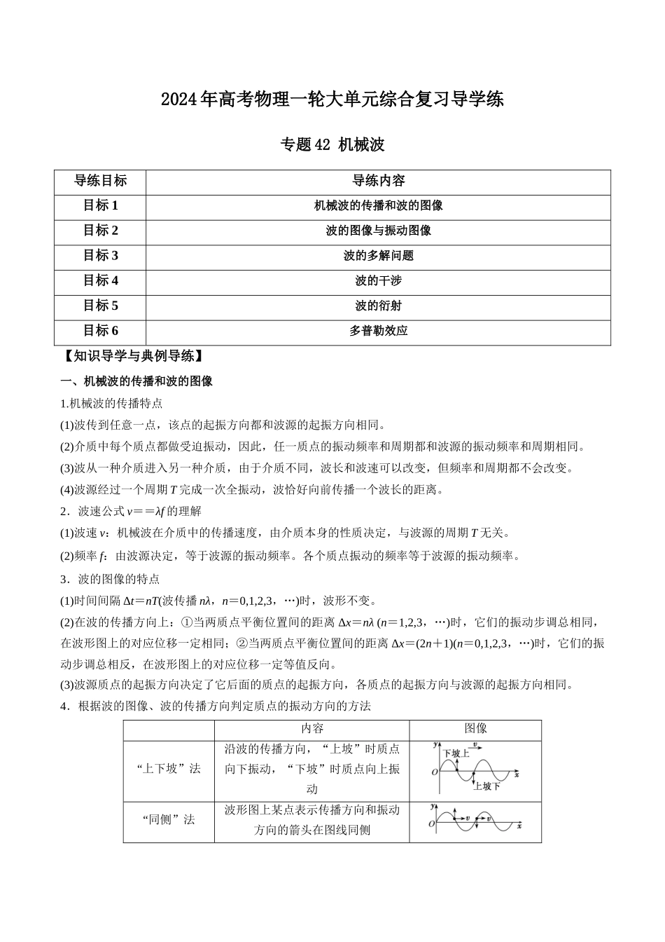 专题42 机械波（原卷版）.docx_第1页