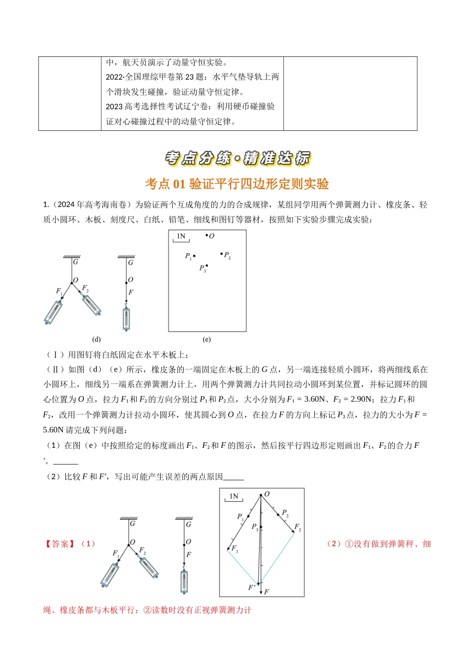 专题42力学验证性实验（全国通用）.docx_第2页