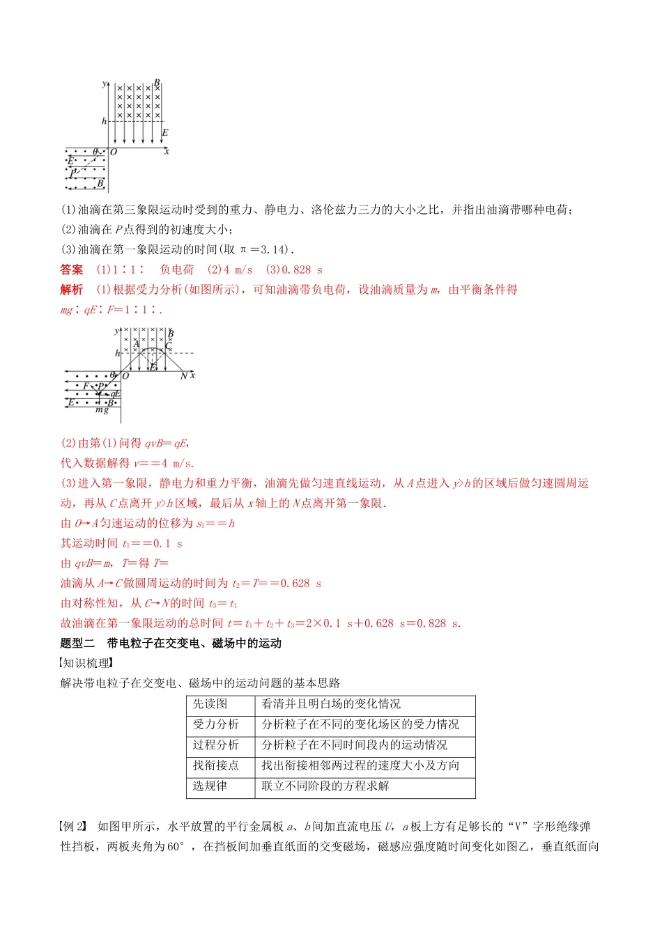 训练二十一  带电粒子在叠加场和交变电、磁场中的运动-备战高考物理一轮复习专题复习与训练(解析版）.docx_第2页