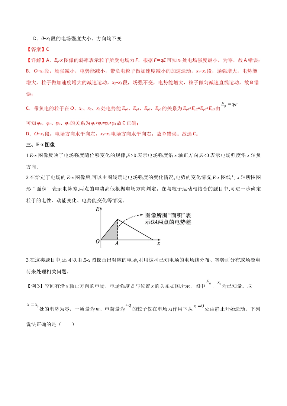 专题45 电场中的φ-x、Ep-x、E-x三类图像（解析版）.docx_第3页