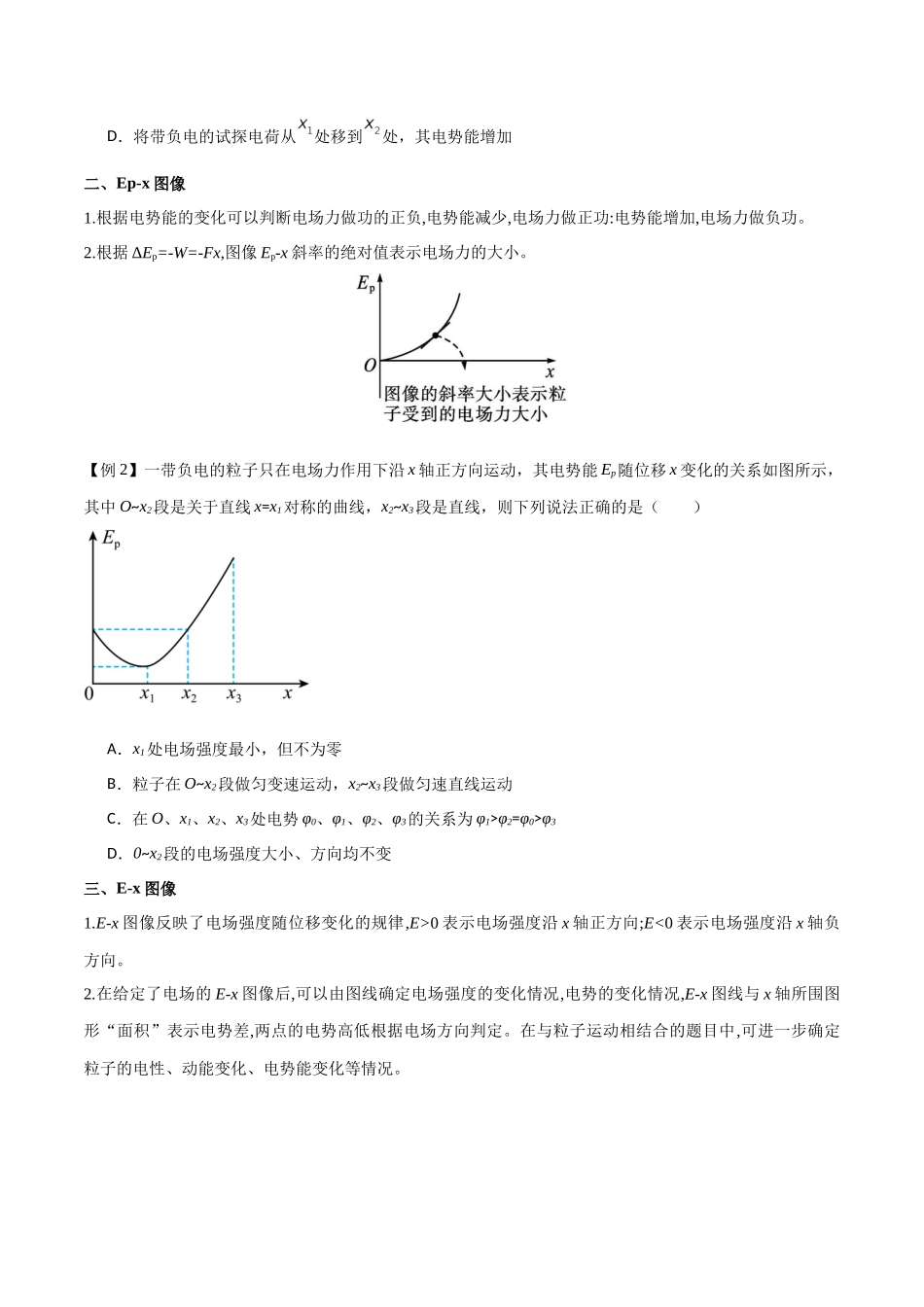 专题45 电场中的φ-x、Ep-x、E-x三类图像（原卷版）.docx_第2页