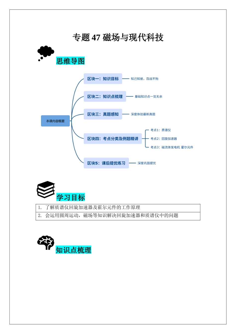 专题47 磁场与现代科技(学生版).docx_第1页