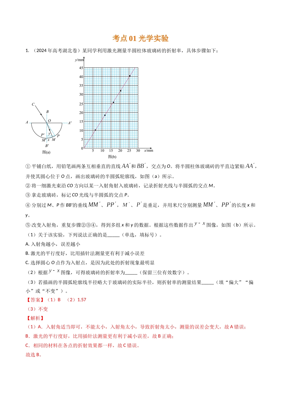 专题48光学和热学实验（全国通用）（解析版）.docx_第2页