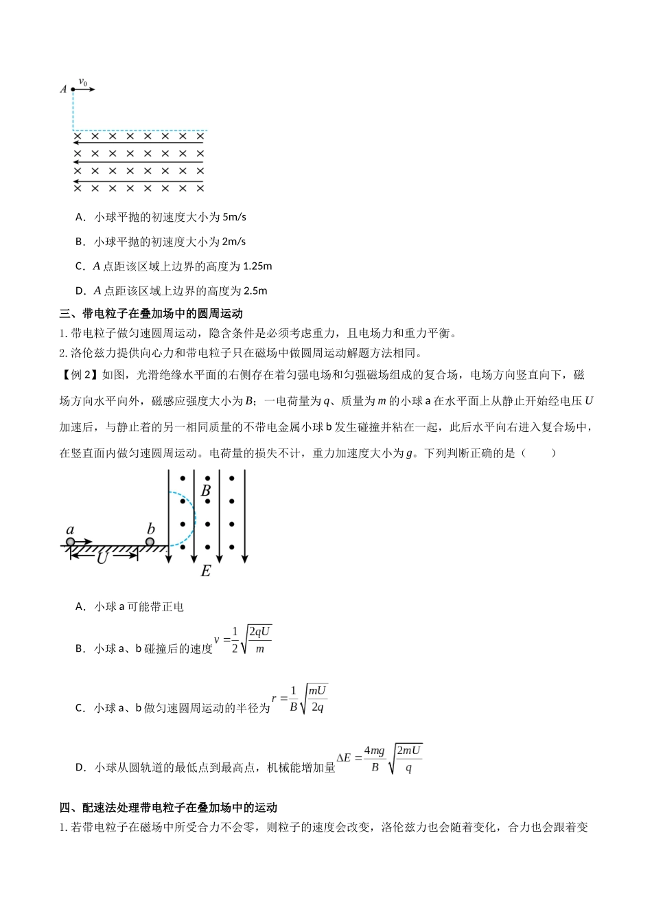 专题61 带电粒子在叠加场中的运动（原卷版）.docx_第2页